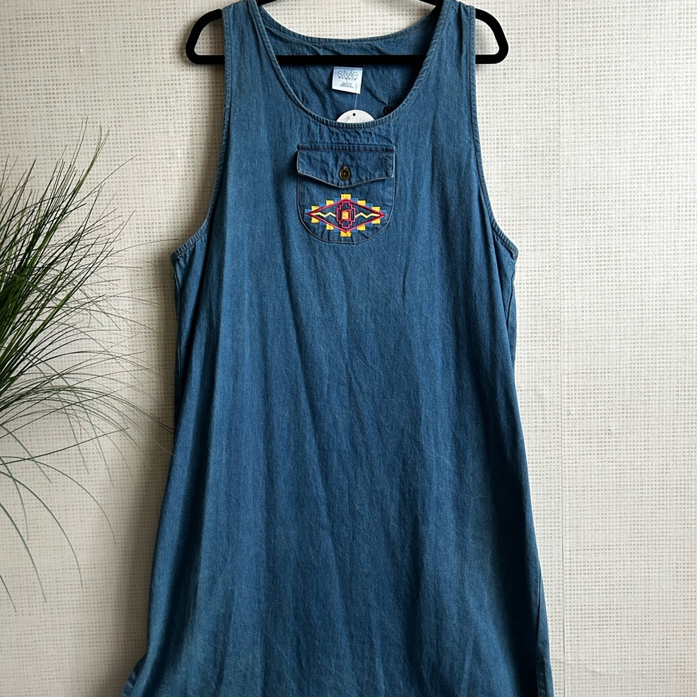 Blue Embellished Maxi Dress with Relaxed Tank Top Style